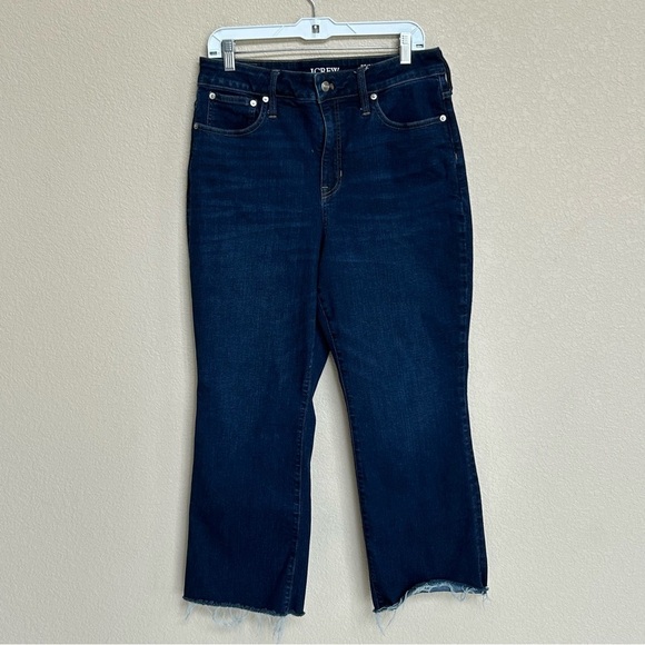 J.Crew Cropped Curvy Kickout Jeans 2003 Womens Size 31 Dark Fall 2024 Raw Hem - Picture 3 of 12